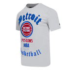 NBA DETROIT PISTONS OLD ENGLISH MEN'S TEE (HEATHER GREY)