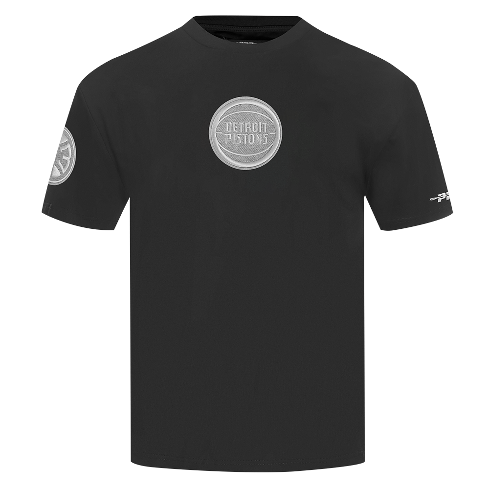 NBA DETROIT PISTONS REVERSE FRENCH TERRY T-SHIRT EN JERSEY DE COTON À ÉPAULES TOMBANTES POUR HOMME (NOIR)