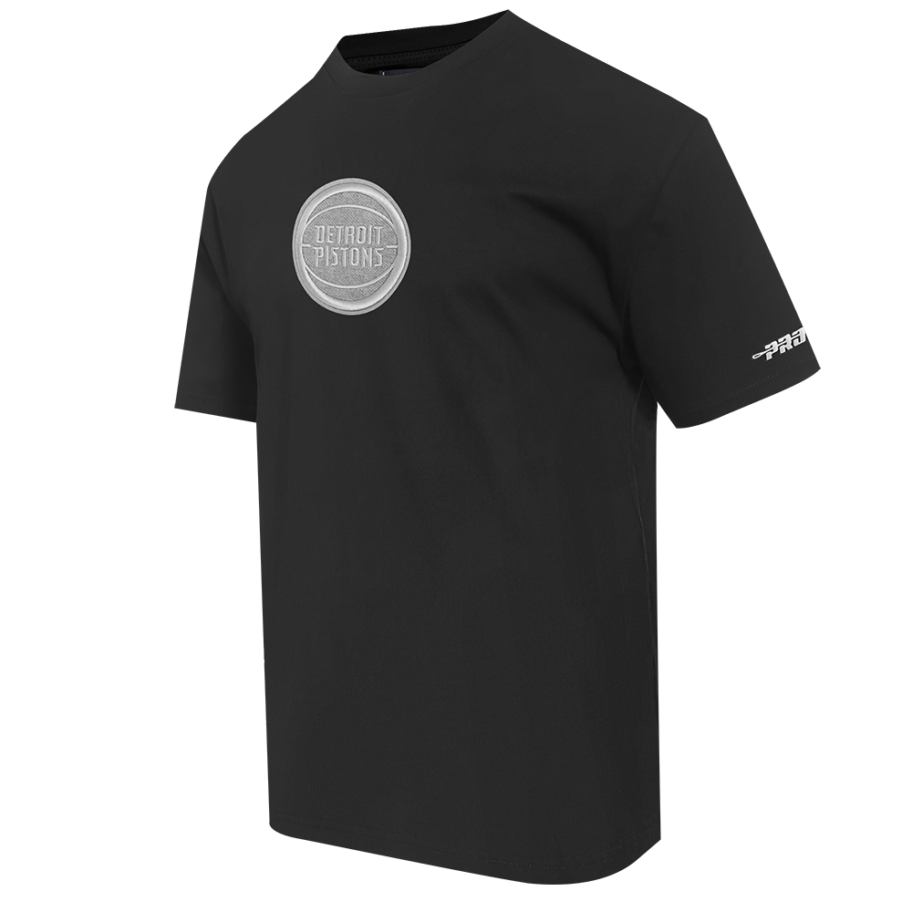 NBA DETROIT PISTONS REVERSE FRENCH TERRY MEN'S COTTON JERSEY DROP SHOULDER TEE (BLACK)