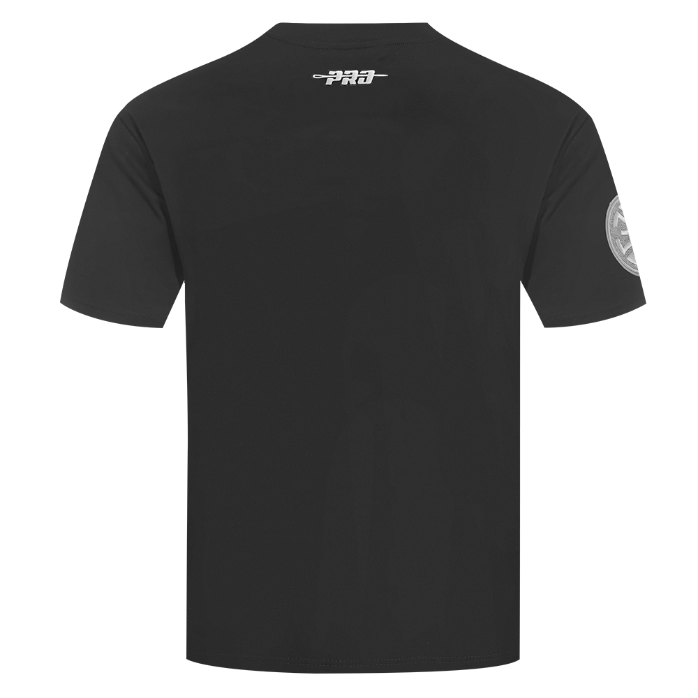 NBA DETROIT PISTONS REVERSE FRENCH TERRY T-SHIRT EN JERSEY DE COTON À ÉPAULES TOMBANTES POUR HOMME (NOIR)