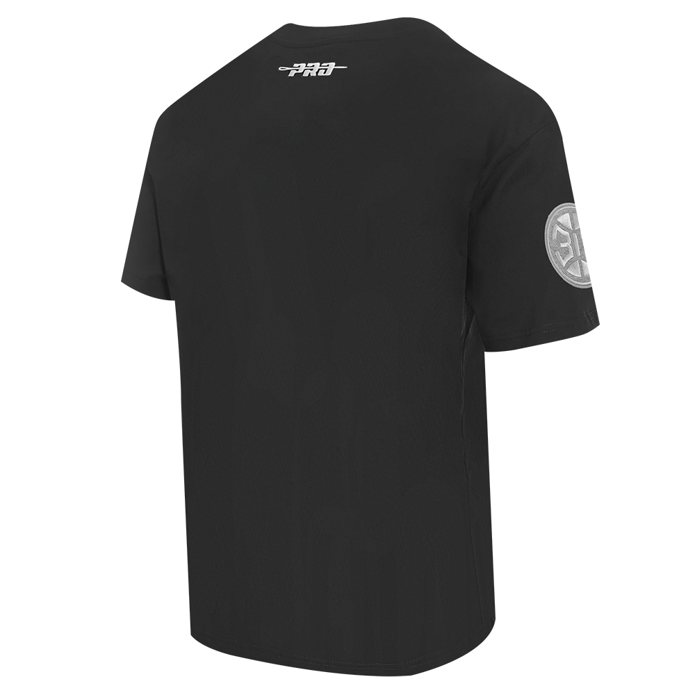 NBA DETROIT PISTONS REVERSE FRENCH TERRY T-SHIRT EN JERSEY DE COTON À ÉPAULES TOMBANTES POUR HOMME (NOIR)
