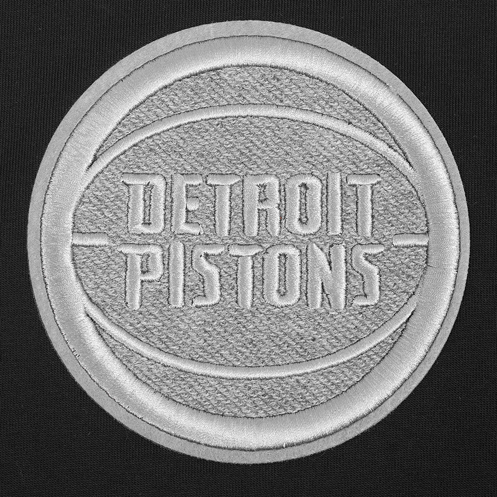 NBA DETROIT PISTONS REVERSE FRENCH TERRY T-SHIRT EN JERSEY DE COTON À ÉPAULES TOMBANTES POUR HOMME (NOIR)