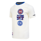 NBA DETROIT PISTONS RETRO CASCADE MEN'S RINGER TEE (EGGSHELL/ROYAL BLUE)