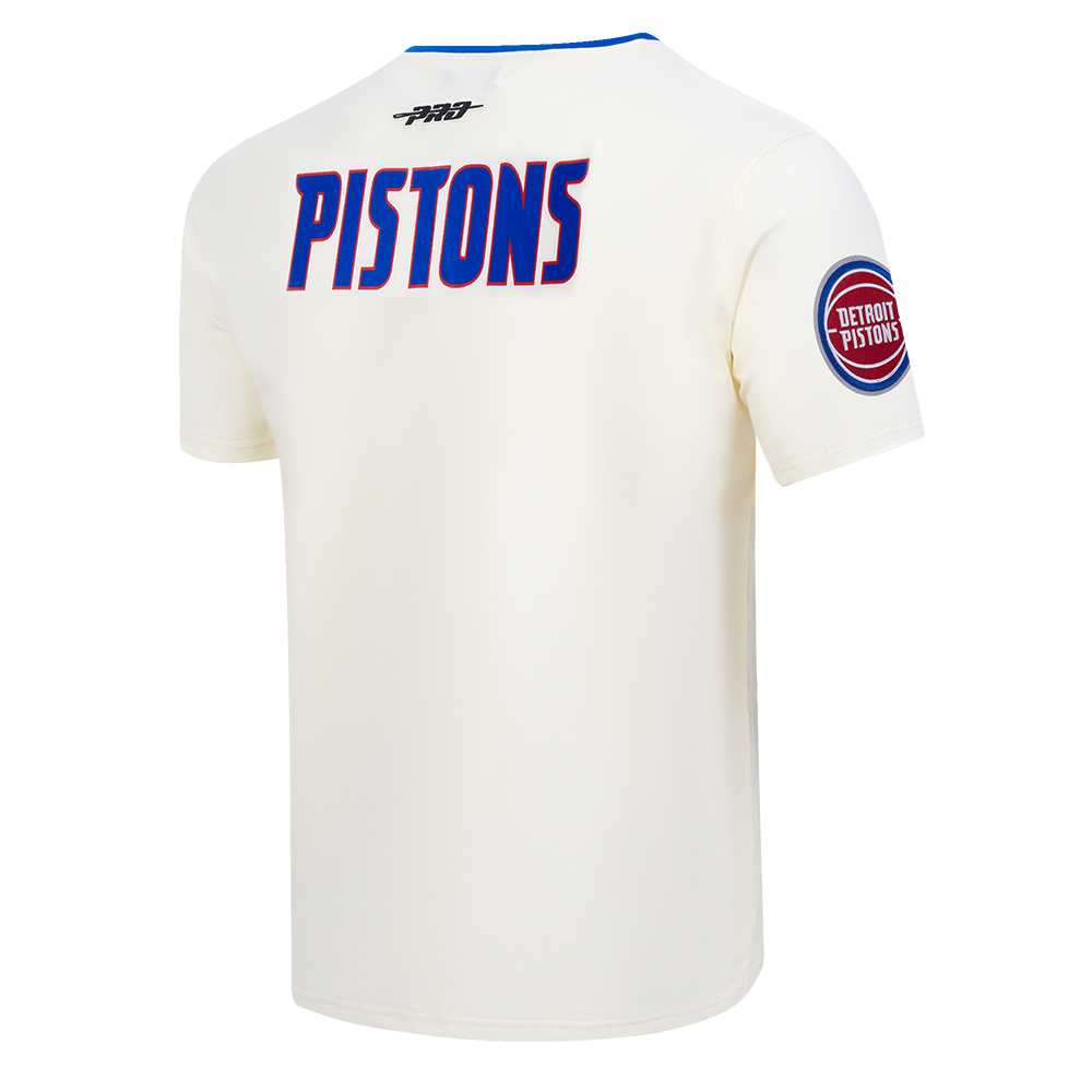 NBA DETROIT PISTONS RETRO CASCADE MEN'S RINGER TEE (EGGSHELL/ROYAL BLUE)