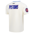 NBA DETROIT PISTONS RETRO CASCADE MEN'S RINGER TEE (EGGSHELL/ROYAL BLUE)