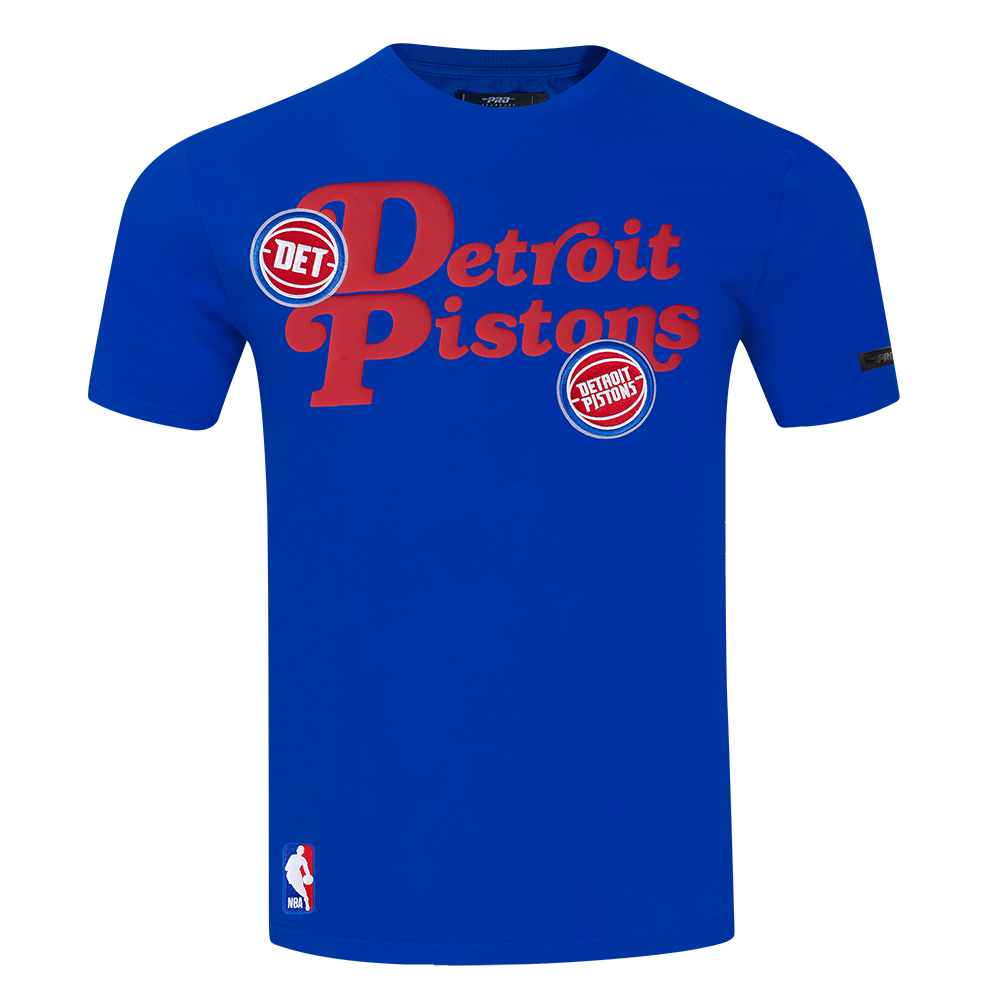 NBA DETROIT PISTONS SOUVENIR T-SHIRT EN JERSEY SIMPLE POUR HOMME (BLEU ROYAL)