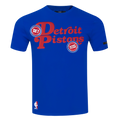 NBA DETROIT PISTONS SOUVENIR T-SHIRT EN JERSEY SIMPLE POUR HOMME (BLEU ROYAL)