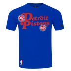 NBA DETROIT PISTONS SOUVENIR T-SHIRT EN JERSEY SIMPLE POUR HOMME (BLEU ROYAL)