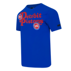 NBA DETROIT PISTONS SOUVENIR T-SHIRT EN JERSEY SIMPLE POUR HOMME (BLEU ROYAL)