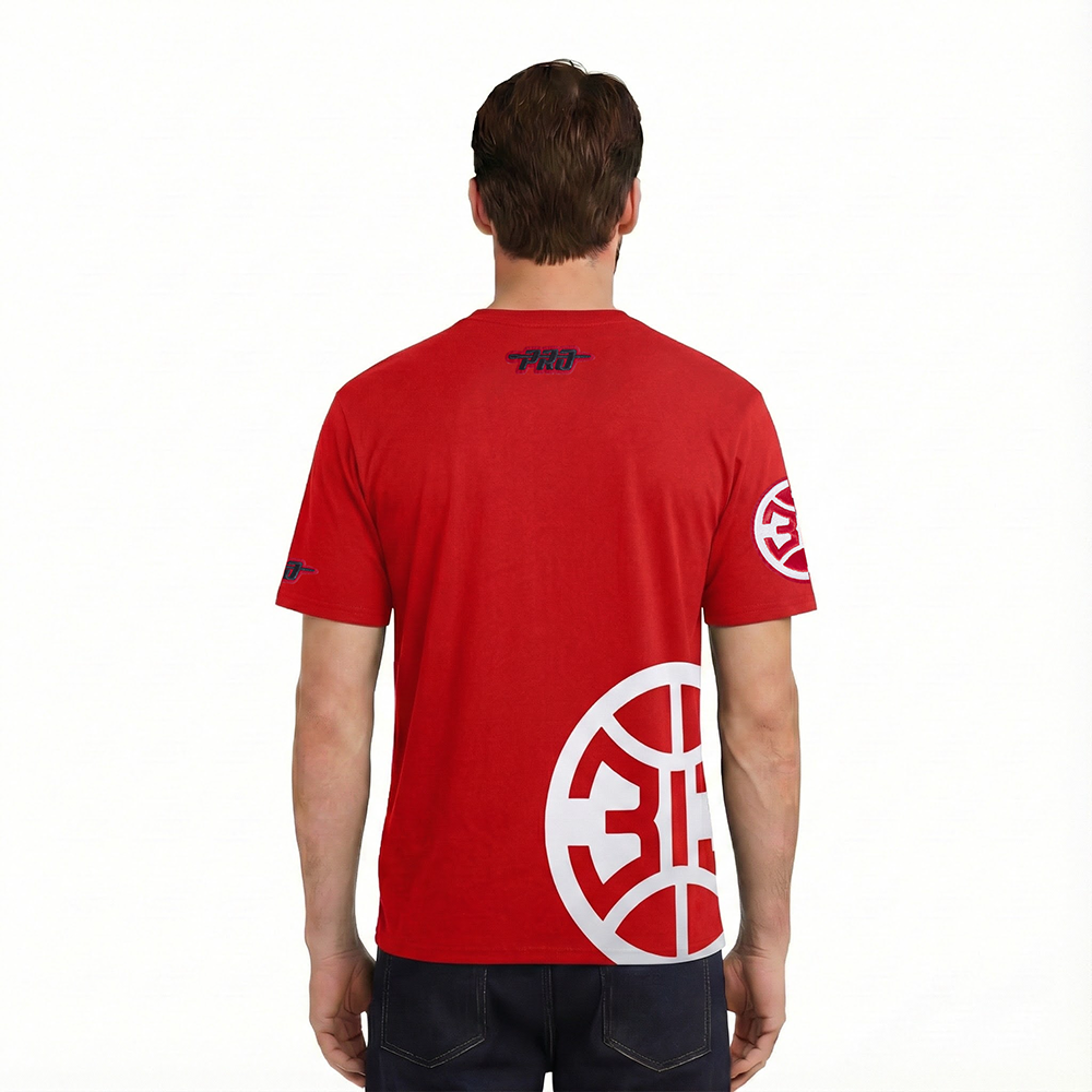 NBA DETROIT PISTONS LIVING LARGE MEN'S CJ DROP SHOULDER TEE (RED)