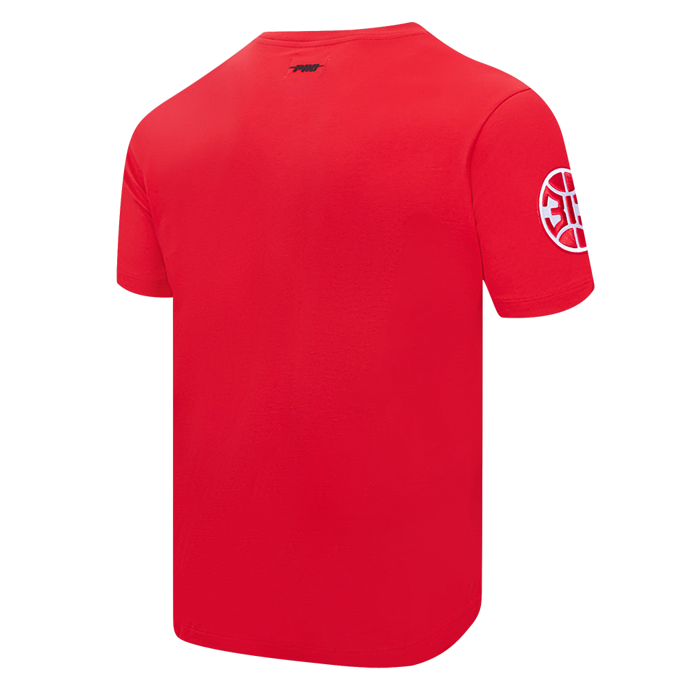 NBA DETROIT PISTONS CLASSIC CHENILLE T-SHIRT POUR HOMME (ROUGE)