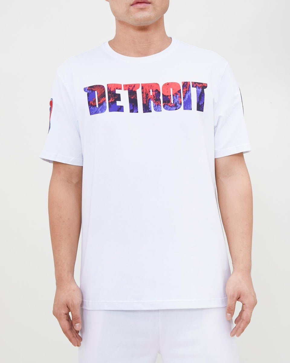 NBA DETROIT PISTONS PRO TEAM MEN'S TEE DIP DYE (WHITE)