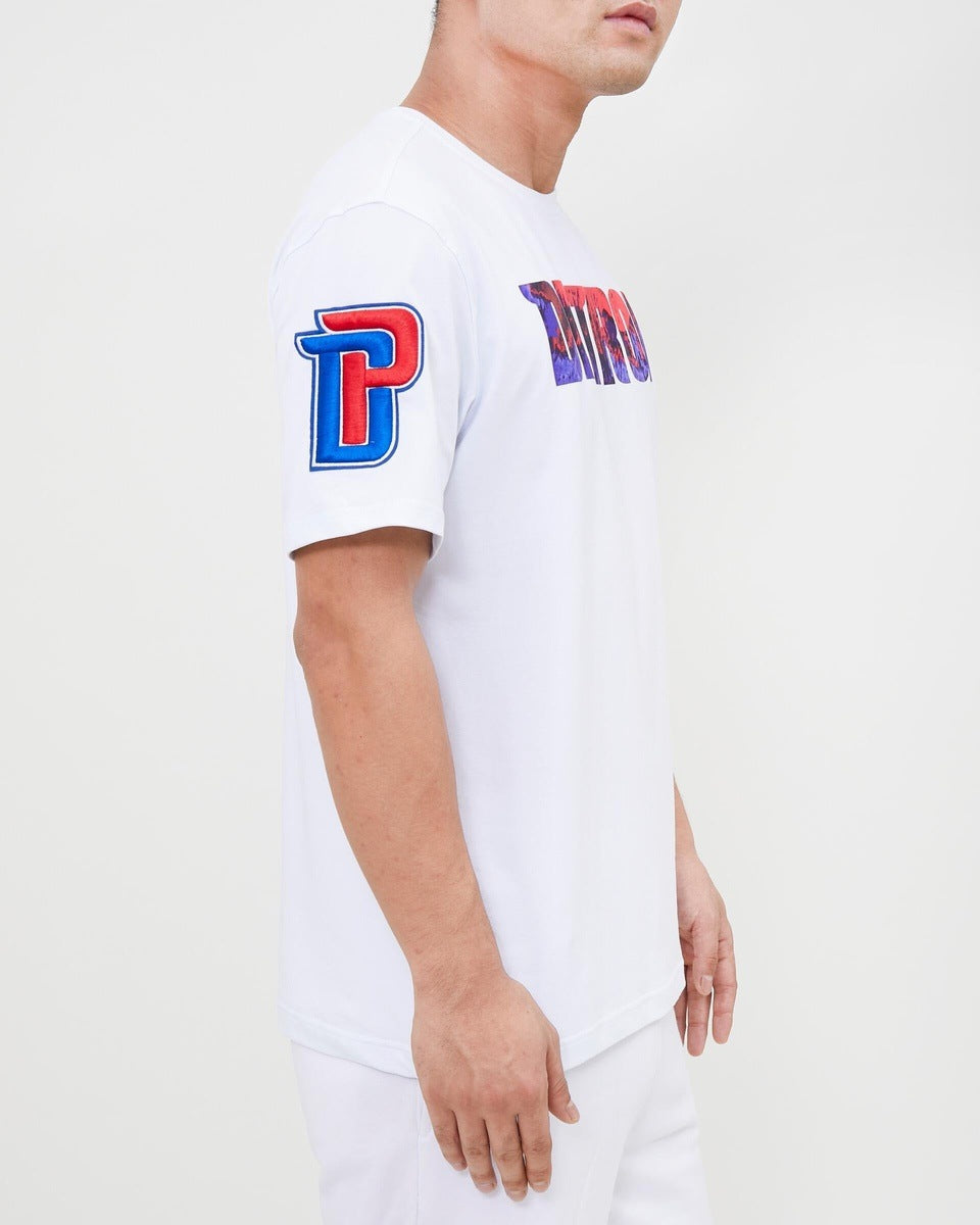 T-shirt NBA DETROIT PISTONS PRO TEAM HOMME DIP DYE (BLANC)