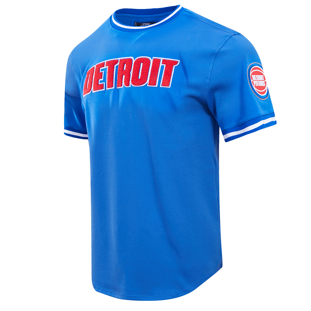 NBA DETROIT PISTONS CLASSIC CHENILLE MEN'S TEE (ROYAL BLUE)