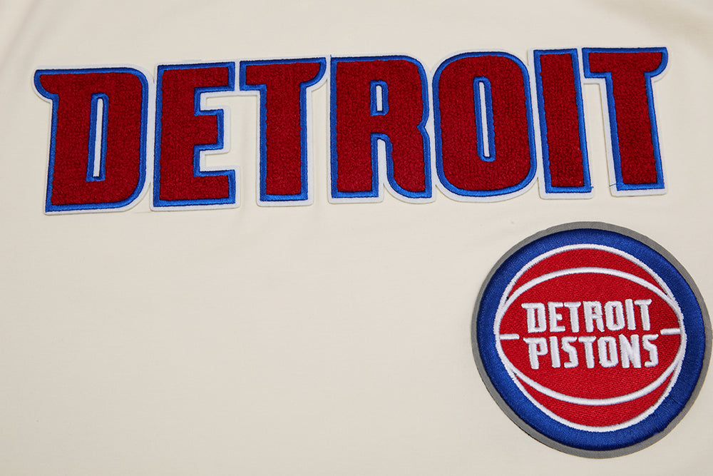 NBA DETROIT PISTONS RETRO CLASSIC MEN'S STRIPED TEE (EGGSHELL/ ROYAL BLUE)