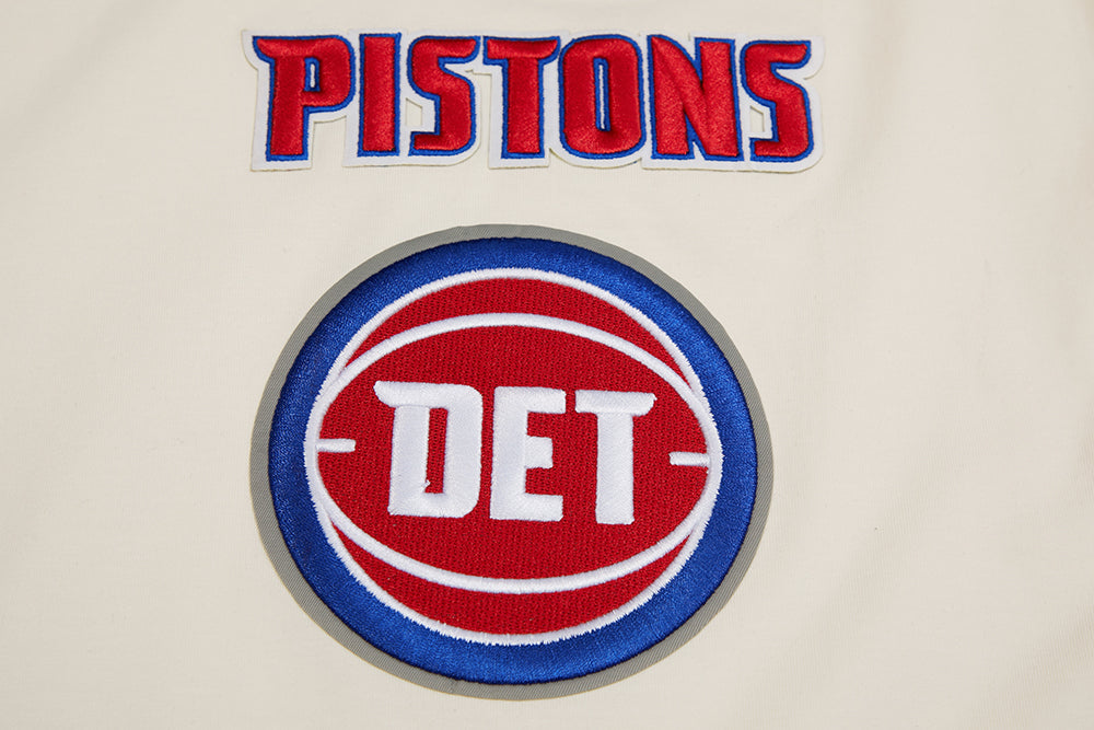 NBA DETROIT PISTONS RETRO CLASSIC MEN'S STRIPED TEE (EGGSHELL/ ROYAL BLUE)