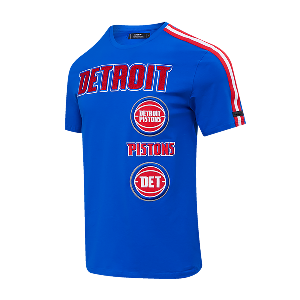 NBA DETROIT PISTONS RETRO CLASSIC MEN'S STRIPED TEE (ROYAL BLUE/RED)