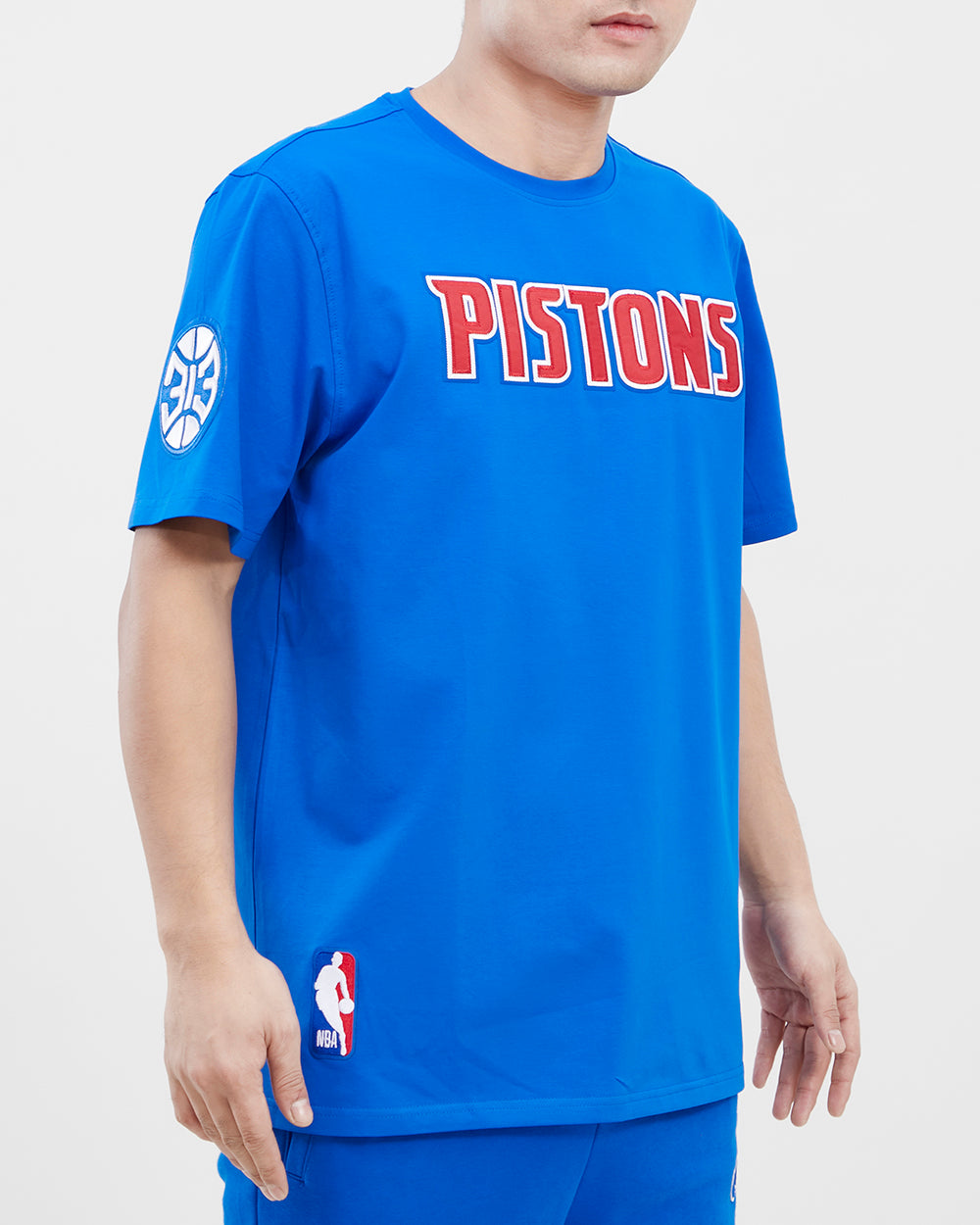 T-shirt NBA Detroit Pistons Tackle en sergé pour homme (bleu roi)