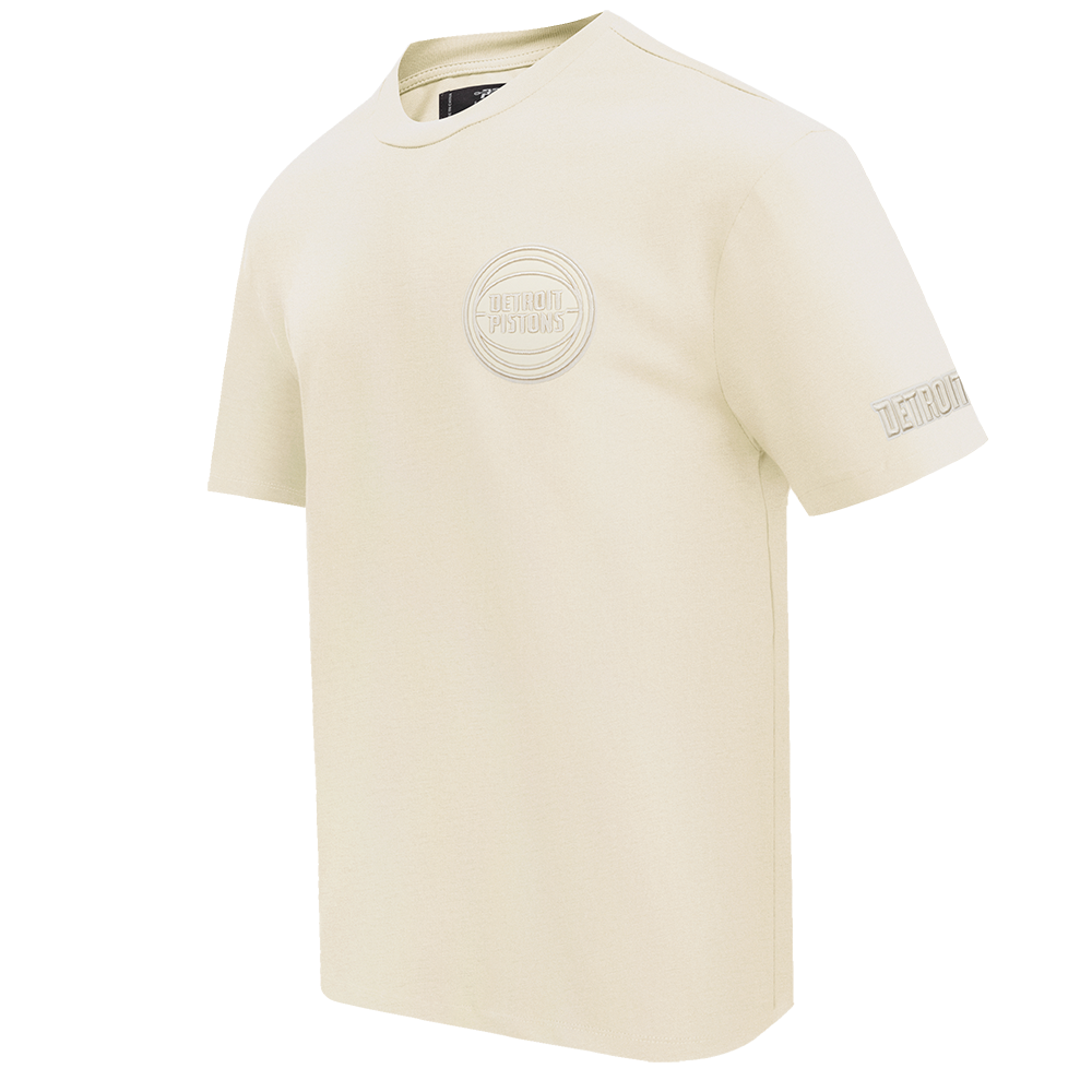 NBA DETROIT PISTONS NEUTRAL MEN'S COTTON JERSEY DROP SHOULDER TEE (EGGSHELL)