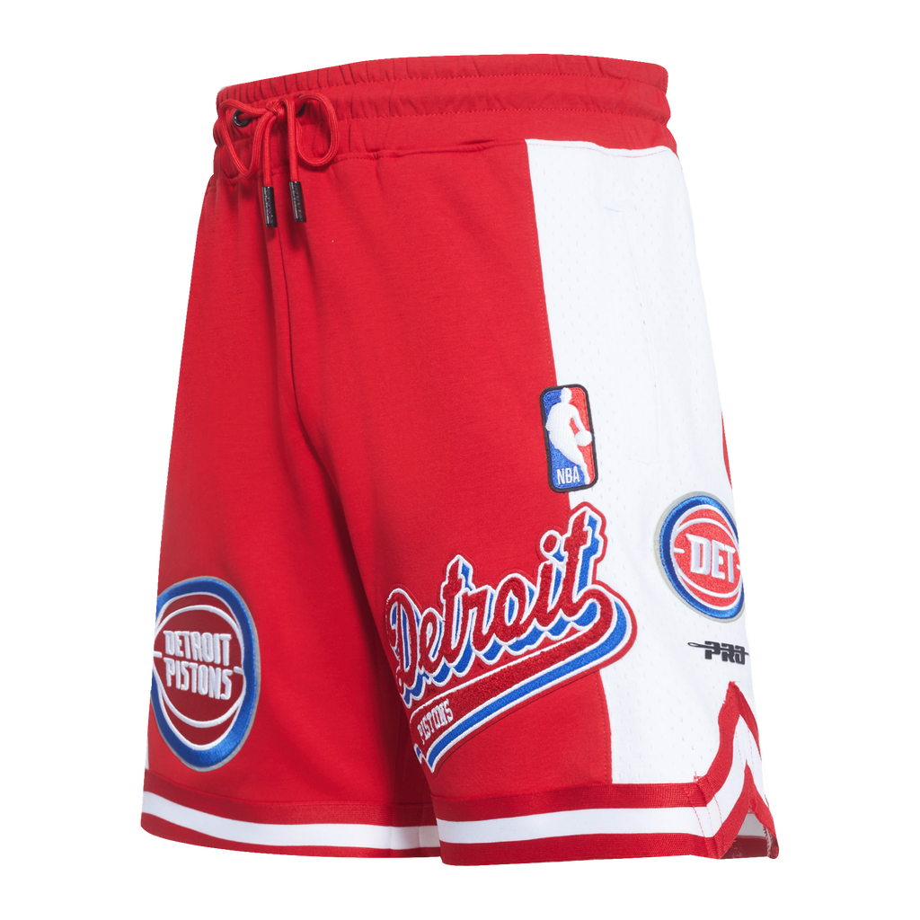 NBA DETROIT PISTONS SCRIPT TAIL MEN'S DOUBLE KNIT 2.0 SHORT (RED)