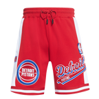 NBA DETROIT PISTONS SCRIPT TAIL MEN'S DOUBLE KNIT 2.0 SHORT (RED)