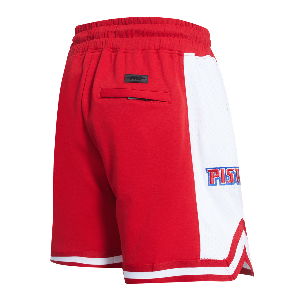 NBA DETROIT PISTONS SCRIPT TAIL MEN'S DOUBLE KNIT 2.0 SHORT (RED)