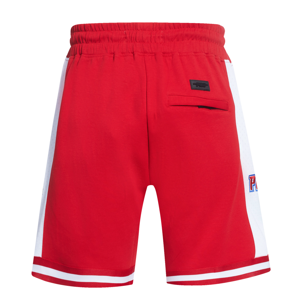 NBA DETROIT PISTONS SCRIPT TAIL MEN'S DOUBLE KNIT 2.0 SHORT (RED)