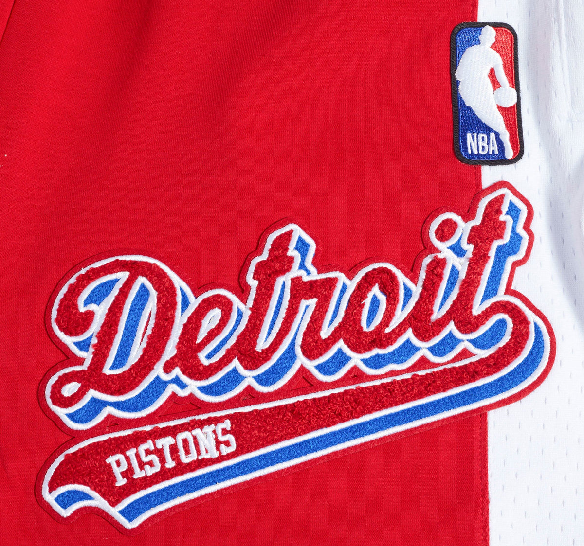 NBA DETROIT PISTONS SCRIPT TAIL MEN'S DOUBLE KNIT 2.0 SHORT (RED)