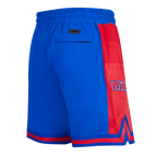 NBA DETROIT PISTONS SCRIPT TAIL SHORT EN MAILLE DOUBLE 2.0 POUR HOMME (BLEU ROYAL/ROUGE)
