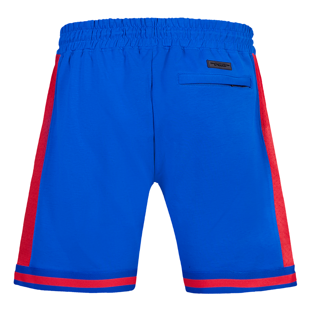 NBA DETROIT PISTONS SCRIPT TAIL SHORT EN MAILLE DOUBLE 2.0 POUR HOMME (BLEU ROYAL/ROUGE)