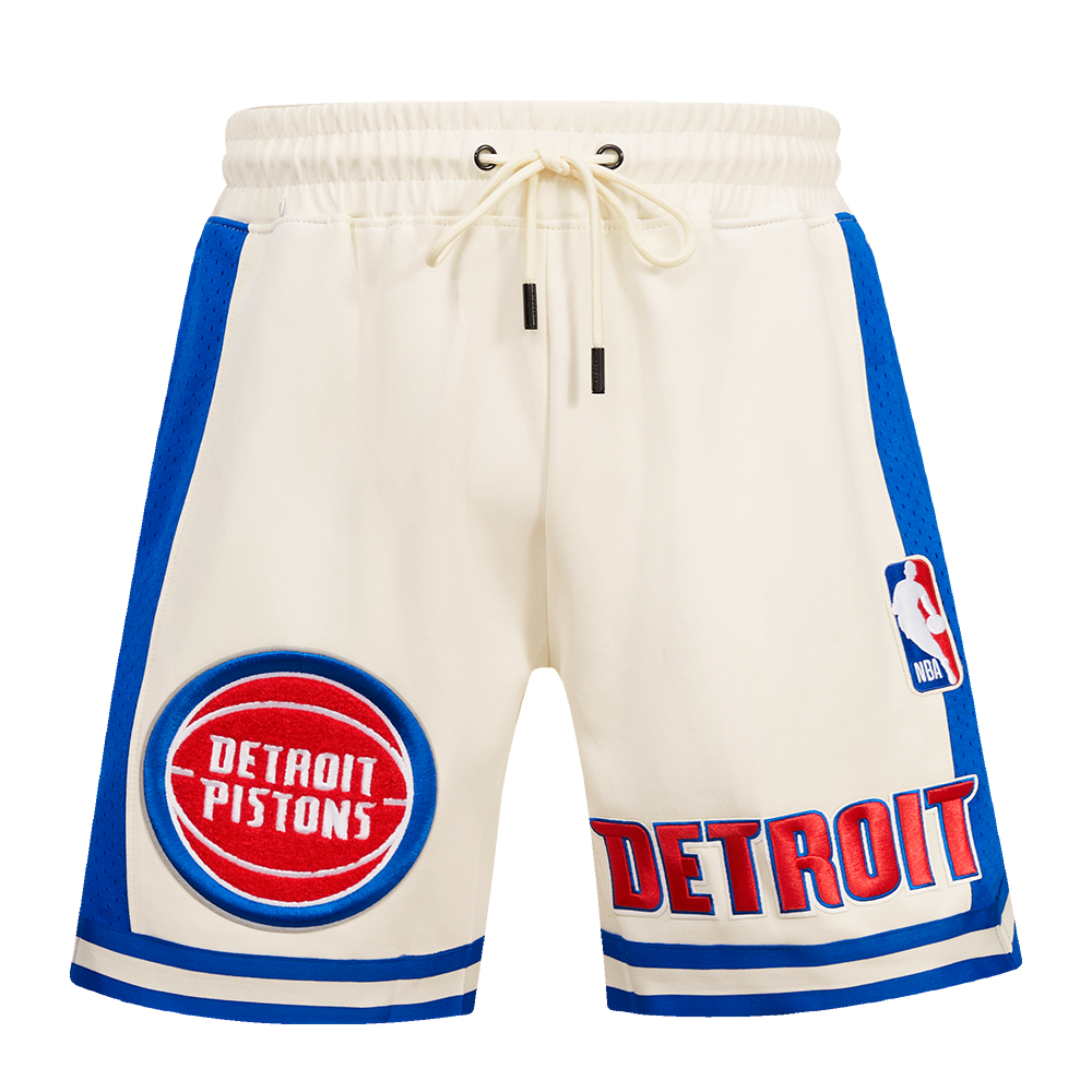 NBA DETROIT PISTONS RETRO CLASSIC SHORT 2.0 POUR HOMME (COQUILLE D'ŒUF/BLEU ROYAL)