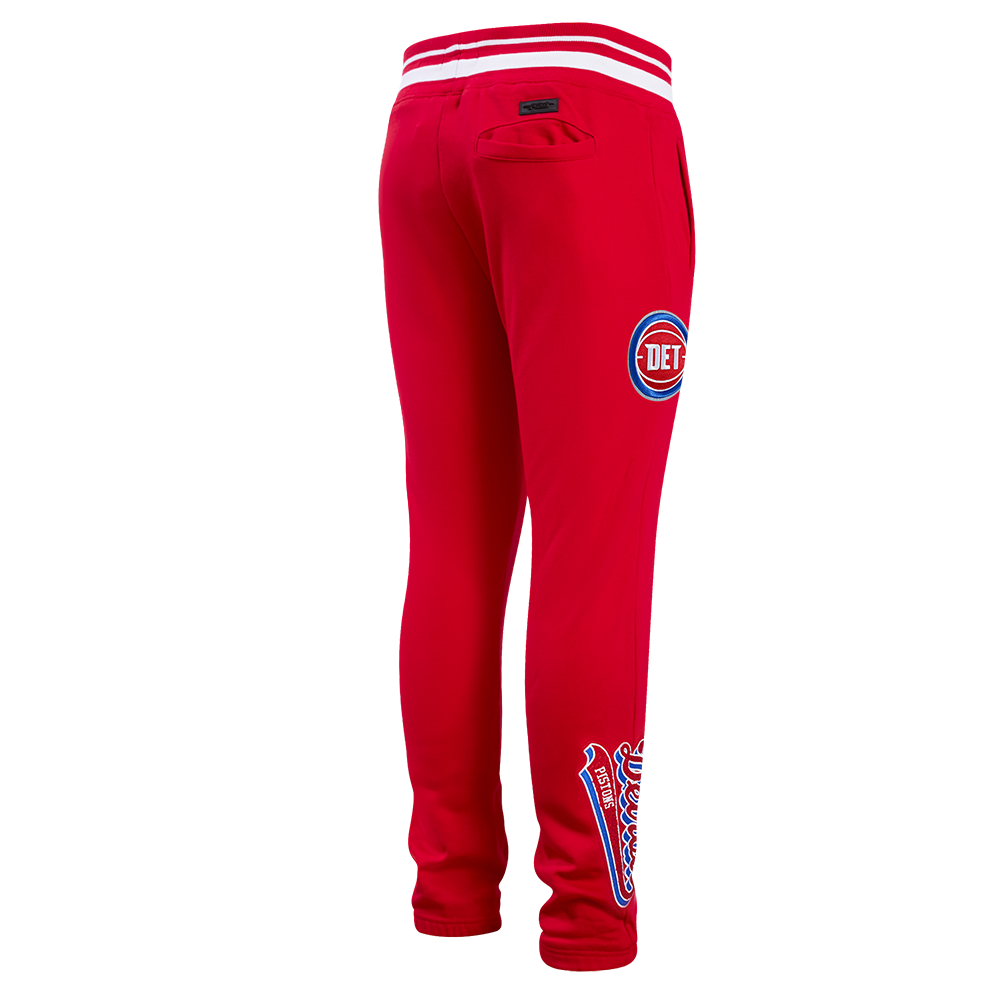 NBA DETROIT PISTONS SCRIPT TAIL PANTALON OUATÉ EN MOLLETON CÔTELÉ POUR HOMME (ROUGE)