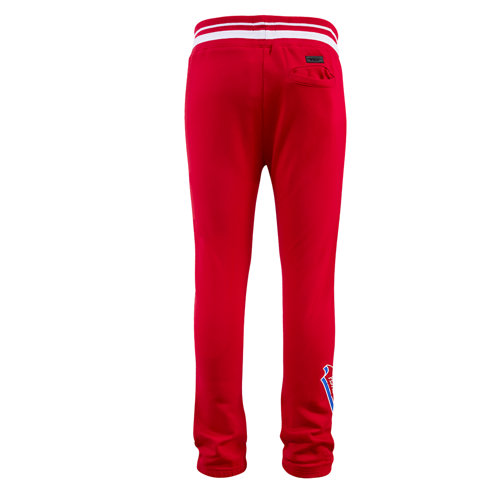 NBA DETROIT PISTONS SCRIPT TAIL PANTALON OUATÉ EN MOLLETON CÔTELÉ POUR HOMME (ROUGE)
