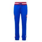 NBA DETROIT PISTONS SCRIPT TAIL MEN'S RIB FLEECE SWEATPANT (ROYAL BLUE/RED)