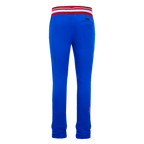 NBA DETROIT PISTONS SCRIPT TAIL MEN'S RIB FLEECE SWEATPANT (ROYAL BLUE/RED)