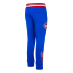 NBA DETROIT PISTONS SCRIPT TAIL MEN'S RIB FLEECE SWEATPANT (ROYAL BLUE/RED)