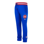 NBA DETROIT PISTONS SCRIPT TAIL MEN'S RIB FLEECE SWEATPANT (ROYAL BLUE/RED)