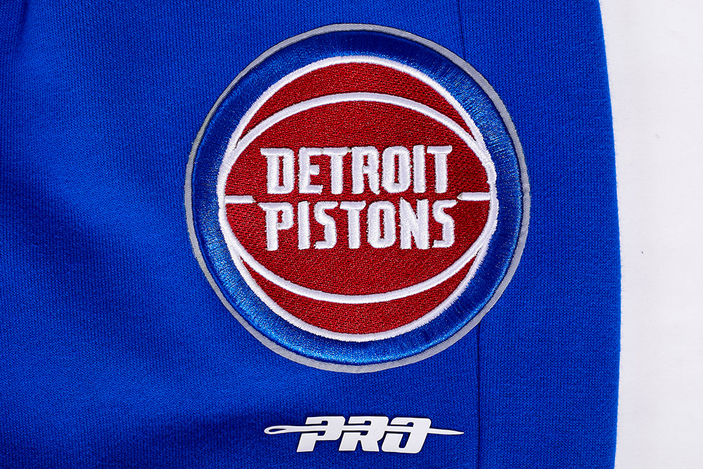 NBA DETROIT PISTONS SCRIPT TAIL MEN'S RIB FLEECE SWEATPANT (ROYAL BLUE/RED)