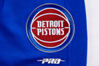 NBA DETROIT PISTONS SCRIPT TAIL MEN'S RIB FLEECE SWEATPANT (ROYAL BLUE/RED)