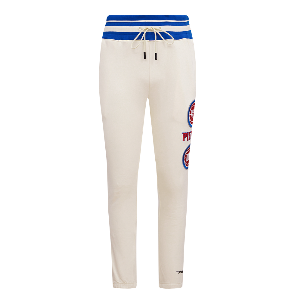 NBA DETROIT PISTONS RETRO CLASSIC PANTALON OUATÉ POUR HOMME (COQUILLE D'ŒUF/BLEU ROYAL)