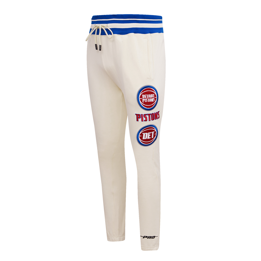 NBA DETROIT PISTONS RETRO CLASSIC PANTALON OUATÉ POUR HOMME (COQUILLE D'ŒUF/BLEU ROYAL)