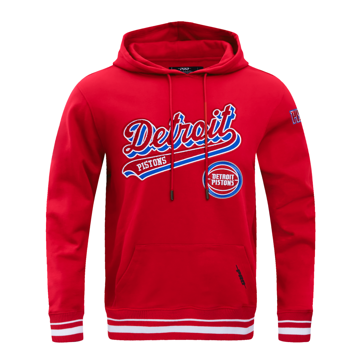 NBA DETROIT PISTONS SCRIPT TAIL CHANDAIL À CAPUCHON EN MOLLETON CÔTELÉ POUR HOMME (ROUGE)