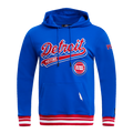 NBA DETROIT PISTONS SCRIPT TAIL CHANDAIL À CAPUCHON EN MOLLETON CÔTELÉ POUR HOMME (BLEU ROYAL/ROUGE)