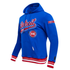 NBA DETROIT PISTONS SCRIPT TAIL CHANDAIL À CAPUCHON EN MOLLETON CÔTELÉ POUR HOMME (BLEU ROYAL/ROUGE)