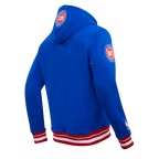 NBA DETROIT PISTONS SCRIPT TAIL CHANDAIL À CAPUCHON EN MOLLETON CÔTELÉ POUR HOMME (BLEU ROYAL/ROUGE)