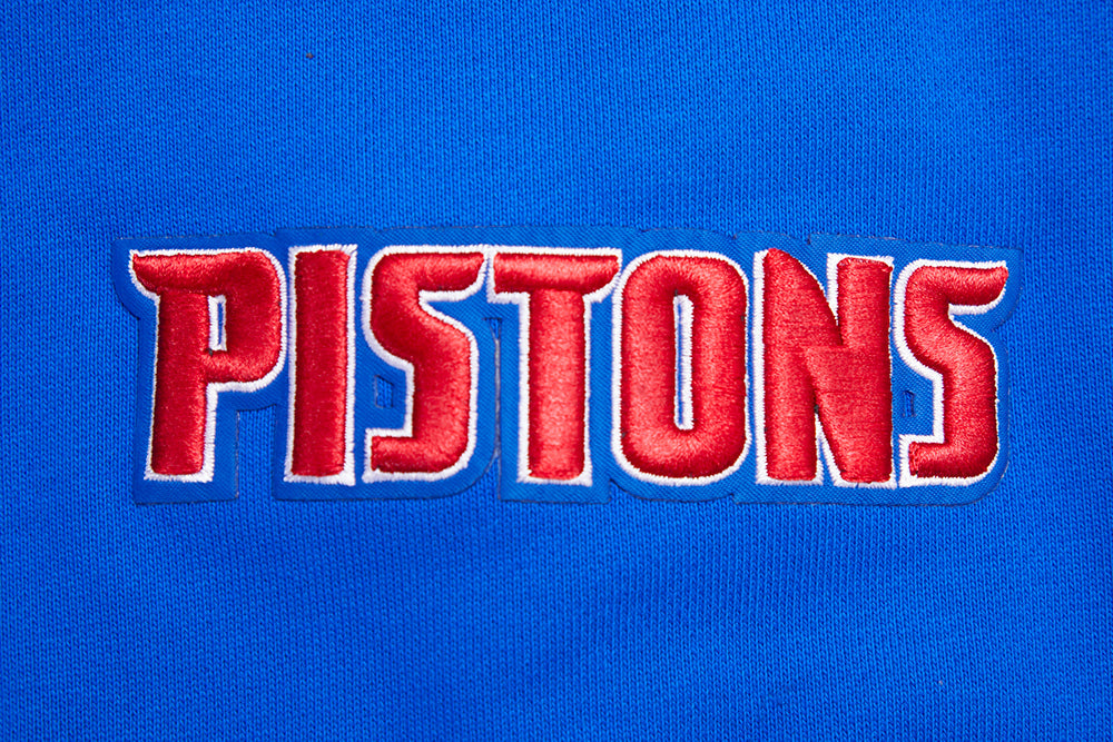 NBA DETROIT PISTONS SCRIPT TAIL CHANDAIL À CAPUCHON EN MOLLETON CÔTELÉ POUR HOMME (BLEU ROYAL/ROUGE)