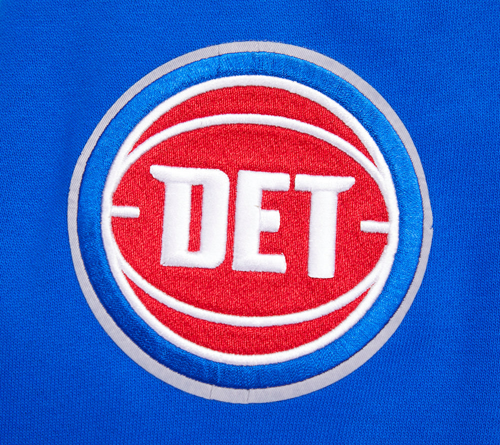 NBA DETROIT PISTONS SCRIPT TAIL CHANDAIL À CAPUCHON EN MOLLETON CÔTELÉ POUR HOMME (BLEU ROYAL/ROUGE)