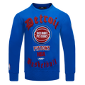 NBA DETROIT PISTONS OLD ENGLISH MEN'S CREWNECK (ROYAL BLUE)