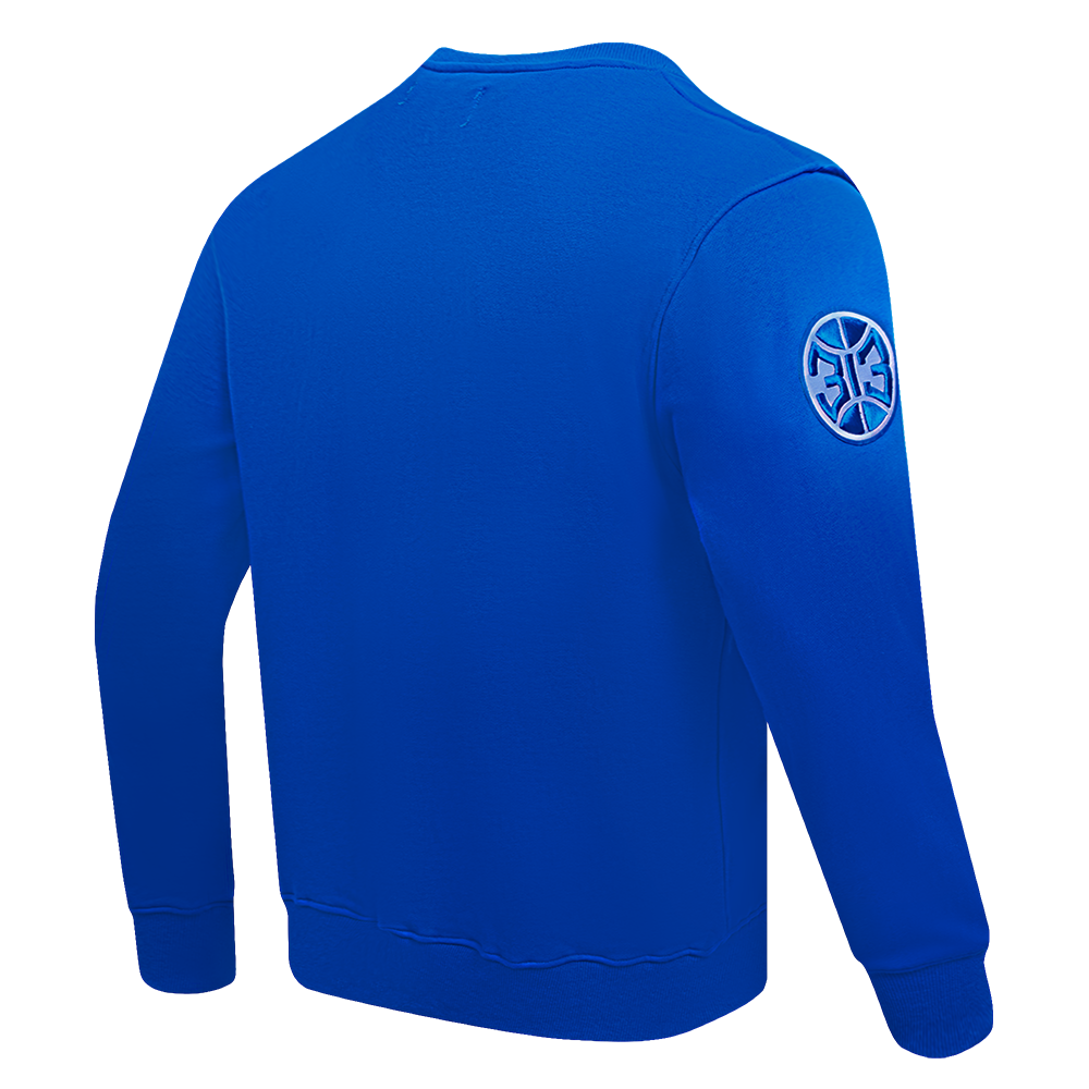 NBA DETROIT PISTONS OLD ENGLISH MEN'S CREWNECK (ROYAL BLUE)