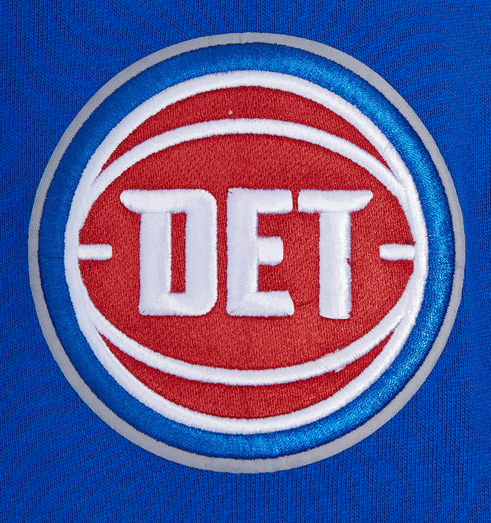 NBA DETROIT PISTONS OLD ENGLISH MEN'S CREWNECK (ROYAL BLUE)